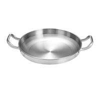 GZKDKZB Paellera española - Sartén Antiadherente de Acero Inoxidable con Asas remachadas para Cocina casera y Restaurante, Color Plateado, 30 cm