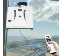 GZKDKZB Robot limpiacristales eléctrico con protección contra Cortes de energía y Cuerda de Seguridad - Aspiradora de Ventanas inalámbrica, succión de 2800 Pa, rociador de Agua automático