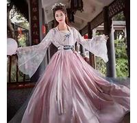 GZKDKZB Traje Tradicional Chino Hanfu, Disfraz de Cosplay, Vestido de espectáculo escénico para Mujeres de la Antigua dinastía Han, Conjunto de Traje de Danza folclórica China