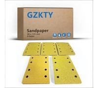 GZKTY 120 hojas de papel de lija 80 x 133 mm, grano 180, 8 agujeros, para lijadora orbital