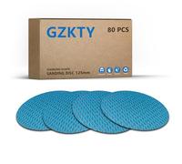 GZKTY 80 Piezas Discos Para Lijas 125mm, 320 Granos, Discos de Lija Redondos No Porosos para Lijadora Excéntrica y Lijadora Orbital, Reducción de Los Atascos