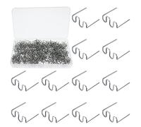 GZkushi 500 unids grapas calientes de metal, 0.8mm onda estilo soldadura plástico clip para reparación de parachoques de coche, soldadura de carrocería, con caja
