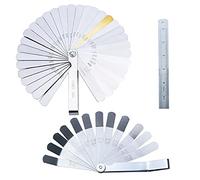 GZLCEU 32 calibradores de espesor, cuchillas de acero inoxidable, calibre 12 curvado con regla de acero, calibrador de válvula imperial, calibre de válvula para coche y moto