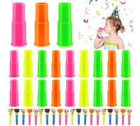 GZLCEU 40 Piezas Matasuegras Fiestas, Color Aleatorio Blowout Whistles Toys para Fiestas de Cumpleaños, Infantiles, Banquetes, Graduación(2 Styles, 20 pcs Chacun)