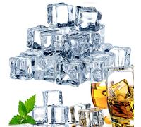 GZLCEU - 70 cubitos de hielo reutilizables, de plástico acrílico artificial, transparentes, falsos para decoración del hogar, bodas, rellenos de jarrones (20 mm y 25 mm)
