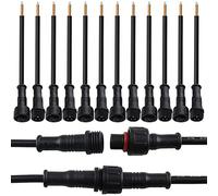 GZLFH Conectores estancos, 8 Pares de enchufes de 3 Pines, Conectores Impermeables IP65 con Cable de extensión 16AWG 20CM para focos solares, lámparas de jardín, Tiras de luz LED