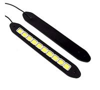 GZLMMY 1 par de 12 V reemplazo de coche DRL LED Correr luz COB luz antiniebla tira impermeable goma flexible vehículo conducción señal de giro lámpara blanco (20 W)