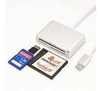 GZLMMY Lector de Tarjetas USB C, Aluminio de Alta Velocidad, USB 3.0 Tipo C, Lector de Tarjetas de Memoria Flash para Dispositivos USB C, 5 Gbps, para Micro SD/SDHC/SDXC/T-Flash/CF (Silver)