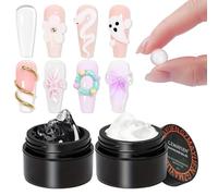 GZMAYUEN 3D Sólido Gel Constructor, Blanco y Transparente Extensiones de Uñas Sólidas 15ML