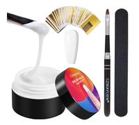 GZMAYUEN Gel de construcción para uñas de gel - Blanco Builder Gel para uñas, 15 ml Reforzamiento Extensión Gel Reparación para Uñas UV con Cepillo de Uñas 100 Piezas Formas de Uñas para Salón de Uñas