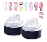 GZMAYUEN Gel Solido 3D para Uñas - Blanco Non-stick Gel Constructor Uñas Solid Builder Nail uñas 2 * 15ml