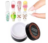 GZMAYUEN Gel sólido transparente para uñas 15 ml - Gel de construcción sólido transparente 3D decoración uñas gel duro