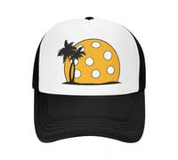 GZMQMOKD Gorra de béisbol para Hombre Pickleball Beach Sunset Foam Mesh Trucker Hat Casual Summer Transpirable Malla Trasera Gorras de Sol Adjustbale Regalo