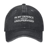 GZMQMOKD Gorra de béisbol para Hombre Vintage En mi Defensa Me quedé sin supervisión Gorra de béisbol para Hombres y Mujeres Algodón Lavado Divertida Hilarante Gorra de Camionero Ajustable Regalo