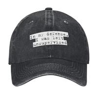 GZMQMOKD Gorra de béisbol para Hombres En mi Defensa me quedé sin supervisión Conjuntos de Sombreros para Hombres y Mujeres Gorra de béisbol Vintage Sun Trucker Hats Ajustable Regalo