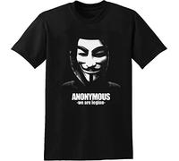 GZNDBFMEP Anonymous Vendetta Collection Masque Guy Fawkes T-Shirt Unisex Male Cotton Short Sleeve Men Tops T-Shirt Black