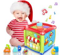 Gzolxkwin Juguetes Bebés 1 Año 6 en 1 Educación Cubo de Actividades Montessori Juguetes Niños 1 Año 12 18 Meses Clasificador Forma Piano Luz Música Juguetes Regalos para Bebés 1 2 Años Niños Niñas