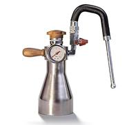 GZPKJ Espumador De Leche Y Vaporizador De Exterior, Capacidad De Agua: 300 Ml, Presión De Funcionamiento: 1-2 Bar, Manómetro, Calentamiento por Llama Abierta/Placa De Inducción