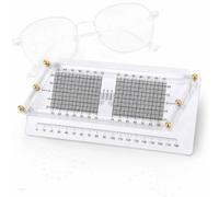 GZPKJ Herramienta De Medición Para Gafas Sin Montura, Instrumento De Medición Paralela Para Monturas De Gafas, Escala Clara, Con Escala De Ángulo Ajustable De 4 Lados