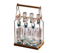 GZPKJ Juego De Copas De Vino Blanco Para El Hogar, Separador De Vino Con Soporte Para Copas, Juego De Copas De Vino Y Licores Para El Hogar, 6 Vasos De Chupito Para Licor, 6 Decantadores De Vino