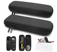 GZqiancang 4 Piezas Eva Bolsa de Lápiz Estuche, Negro EVA Caja de la Pluma para Cables de Datos, Ejecutivo de la Pluma, Bolígrafo,Lápiz Táctil (2 tamaños)
