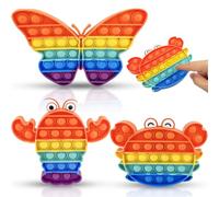 GZqiancang Paquete de 3 Juguetes antiestrés Push Pop Bubble, Juguete sensorial de Burbujas de Silicona para niños, Adultos, Autismo, TOC, TDAH (3 Formas Diferentes)