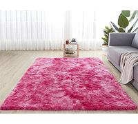 GZQIAWY Alfombras Alfombras Suaves De Felpa con TeñIdo Anudado para Dormitorio,Sala De Estar,Alfombras Antideslizantes,Alfombras para HabitacióN De NiñOs Rosa Roja 100×200cm