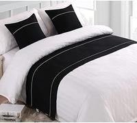 GZQIAWY Colchas Bed Runner Throw Ropa De Cama Single Queen King Bed Cover Toalla Home Hotel Decoraciones,Negro,Funda Cojín 45cm (Solo Una Funda)