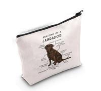 Gzrlyf Bolsa de maquillaje de chocolate Labrador Retriever, regalo para mamá, regalo para labrador retriever, dueño, amante, Anatomía de un laboratorio