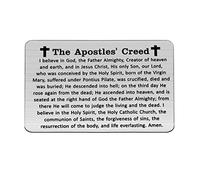 Gzrlyf The Apóstoles Creed Wallet Card I Believe in God Christian Grabado Wallet Insert Christian Oration Gifts Religious Gift, Tarjeta de billetera Apostles Creed, Small