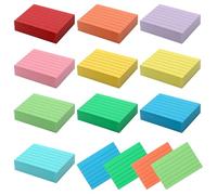 GZRXIOUS 1000 Hojas Flashcards A8 - Tarjetas Estudio Fichas Cartulina Rayas, en Blanco Y Multicolores - Estudiante Flash Cards- Fichas para Vocabulario, Apuntes Y Fórmulas(10 Colores)