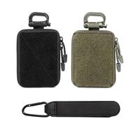 GZRXIOUS 2 Mini Bolsa Táctica, EDC Pouch, Bolsa de Almacenamiento Médico, Pequeña Bolsa de Herramientas para Exteriores, Riñonera Colgante para Hombre, con una Hebilla de Escalada, Negro, Verde