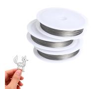 GZRXIOUS 3 Rollos Alambre de Acero Inoxidable para Manualidades, Alambre Plateado, Alambre con Bobina para Bisutería, Manualidades, Bricolaje 0,5mmX100m
