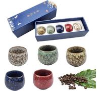 GZRXIOUS Juego de 5 tazas de café expreso de 130 ml, tazas de cerámica sin asa, tazas de café moca, juego de tazas de capuchino, tazas de té japonesas, café expreso y moca, juego de tazas de té