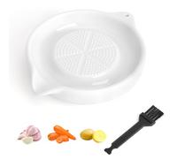 GZRXIOUS Rallador de Cerámica - Circular Blanco Rallador de Jengibre y Ajo con Cepillo, Fino de Cerámica para Familia Cocina y Especias - Duradera para Jengibre, Manzanas, Verduras, Limón, Zanahorias