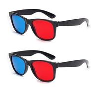 GZRYEJLEI 2 gafas de visualización 3D rojas y azules, marco universal de vídeo dimensional de película de TV, vidrio de juego de DVD, accesorios de diseño simple de peso ligero