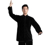 GZSLKSCD Uniformes Tradicionales Chinos de Tai Chi, Ropa de Tai Chi para otoño e Invierno, Uniforme de Tai Chi matutino de Terciopelo (Negro M)