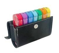 GZSYWZ Pastillero de 7 días, 4 veces al día, 28 compartimentos grandes, portátil, con funda de piel sintética para medicamentos, vitaminas, aceites de pescado, suplementos y productos de salud