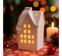 GZWY Casas de Navidad Pueblo de Navidad con iluminación, LED Decoración de Navidad, casa de Navidad, decoración de madera, interior, casa de luz, decoración de Navidad, LED, pueblo de Navidad, color