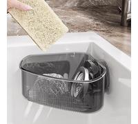 GZWY Organizador de fregadero para cocina, soporte de esponja para esponjas, estropajos, caja de drenaje para esquina del fregadero, colador con soporte de ventosa autoadhesivo (B)