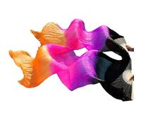 GZXXB Abanicos Largos de Seda 1 Ventilador Derecho + Izquierdo, de Seda Uso Apto para Danza del Vientre(14,180cm-90cm)