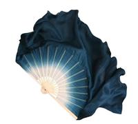 GZXXB Abanicos Largos de Seda Velos de Abanico Seda Real degradados, Doble Dos Capas, Accesorios Rendimiento 20 Pulgadas(31cm 40cm)