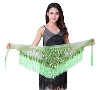 GZXXB Falda Danza del Vientre Bufanda De Cadera For Danza Del Vientre, Pañuelo Triangular Degradado, Sello Cintura Con Borlas, Cadena Práctica Lentejuelas(G)