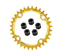 GZXXB Plato Bicicleta Montaña Plato Estrecho y Ancho de 104 BCD con Tornillos for Cadena MTB 32/34/36/38T, Redondo, Coroa, 38 36 Dientes(36T,Gold)