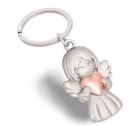 GZXYA Llavero con colgante de ángel de la guarda, colgante de la suerte, ángel con corazones para exámenes o coche, adecuado como regalo para mujeres, novias, colegas. (1274) (D oro rosa)
