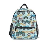 GZYWLKJ Mochila para niños pequeños para jardín de infantes, mochila escolar, Patrón sin costuras Monster Cartoon Truck, Taille unique