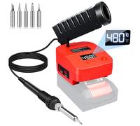 GZYZ Kit de soldadura a batería compatible con una batería brillante PXC de 18 V, soldador portátil con USB y tipo C, rango de temperatura ajustable de 180 a 480 °C para bricolaje, trabajos eléctricos