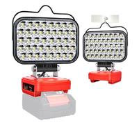 GZYZ Lámpara LED con batería para un brillante PXC 18 V, 126 W, 5800 lm, inalámbrico, lámpara LED de camping con USB y tipo C para jardines, garajes (sin batería) (rojo-126 W para Einhell 18 V)