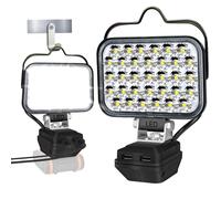 GZYZ Lámpara LED Worx 20 V 4 pines 100 W 5000 lm inalámbrica lámpara camping 2 puertos USB protección baja tensión jardín patio trasero garaje