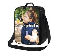 GZYZXP Bolsa de Almuerzo Personalizada, Bolsa Almuerzo, Bolsa de Almuerzo para Niños, Personaliza el Texto de tu Foto, Adecuado para la Escuela, Empresa, Picnic, etc.